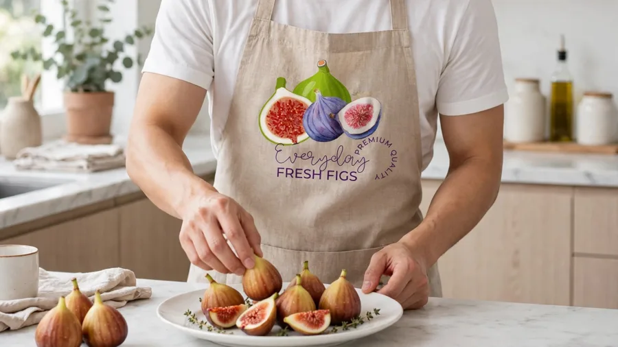 Arranging fresh figs on a plate